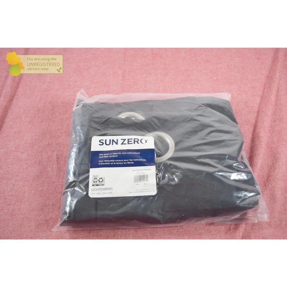Sun Zero- Kenneth Energy Saving Blackout Grommet Curtain Panel, Black, 63